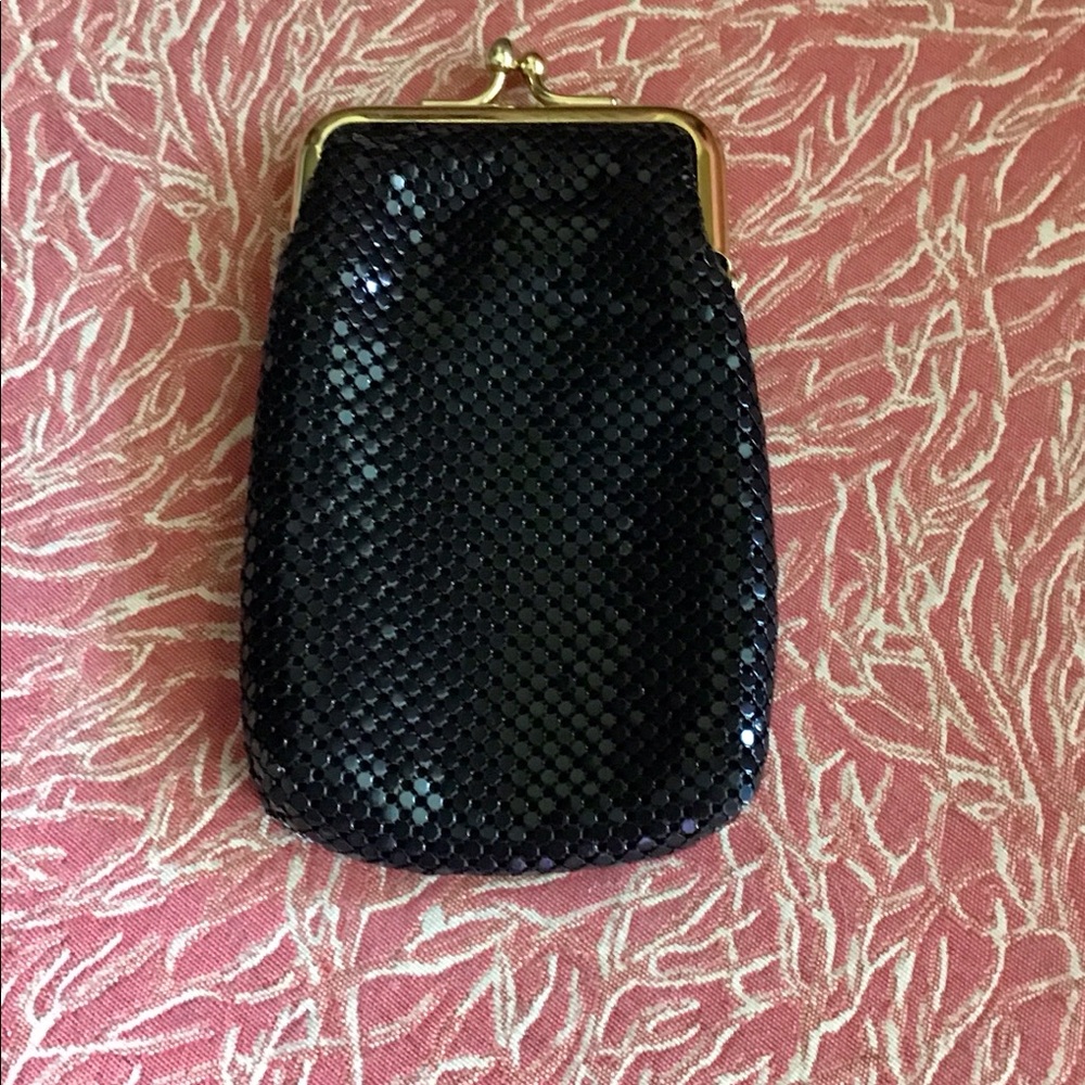 Black Mesh Tall Coin Purse